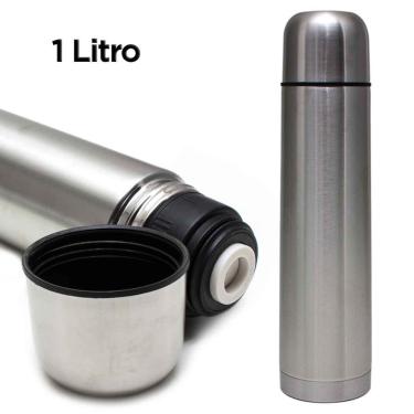 Imagem de Garrafa Térmica Inox Squeeze 1 Litro Vacuum Flask Camping