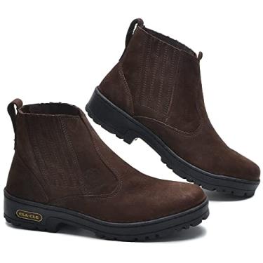 Imagem de Bota Masculina chelsea cano curto couro 082 cla KM marrom Cor:Marrom;Tamanho:39;Genero:Masculino