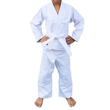Imagem de Kimono Branco Karate Judô Jiu-Jitsu Taekwondo Reforçado Tecido Brim - Adulto e Infantil - Artes Marciais… (P: 1,55 à 1,65m - 55 à 65Kg)