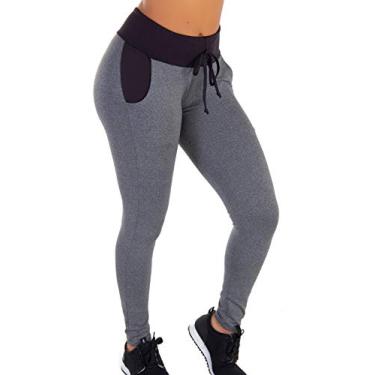 Imagem de Calça Legging Com Bolso Real E Cardaço | Soft Style 6020 cor:cinza;tamanho:GG