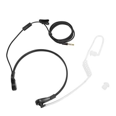 Imagem de Wendry Fone de ouvido PTT, microfone de garganta com radiação portátil de 3,5 mm, PTT, ajustável, oculto para conduíte de ar, adequado para a maioria dos smartphones