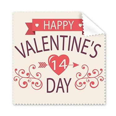 Imagem de Pano de limpeza vermelho Feliz Dia dos Namorados 14 Coração Flecha pano de limpeza para tela de telefone, 5 peças