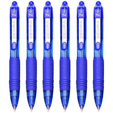 Imagem de Minicaneta esferográfica retrátil Zebra Z-Grip Smooth - 1,0 mm - Azul - Pacote com 6