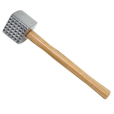 Imagem de Winco Amaciador de carne com cabo de madeira, alumínio, bronzeado, médio