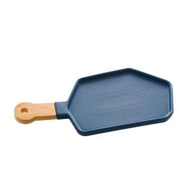 Imagem de Petisqueira Bon Gourmet Em Porcelana Azul Matt 35x16x2cm