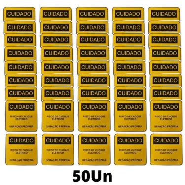Imagem de Placa Cuidado - Geração Própria  - Padrão CPFL Tam 13x13 CA 50un