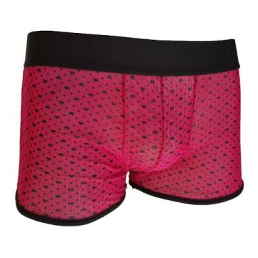Imagem de Cueca Boxer Transparente Rosa Com Preto Cuecas Sexlord Underwear