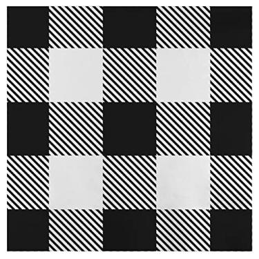 Imagem de Iconikal Guardanapos descartáveis para festa de papel, xadrez de búfalo branco, 75 unidades