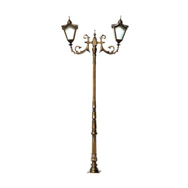 Imagem de Poste Colonial Bari 02 Luminárias Italiana de Alumínio 269cm