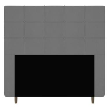 Imagem de Cabeceira Cama Box Solteiro Leiria 90cm Suede Cinza