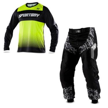 Imagem de Conjunto Para Trilha Motocross Calça Insane In Black Camisa Sportbay O
