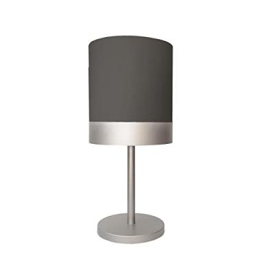 Imagem de Abajur Quarto Alumínio Cor Prata Cúpula Preto 20X43