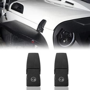 Imagem de Trava de trava com capuz frontal Hooke Road com chaves para Jeep JK Wrangler 2007-2018 e ilimitado