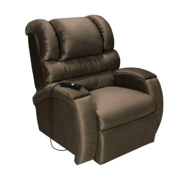 Imagem de Poltrona do Papai Retrátil com Controle Imperial Império Estofados Suede Marrom