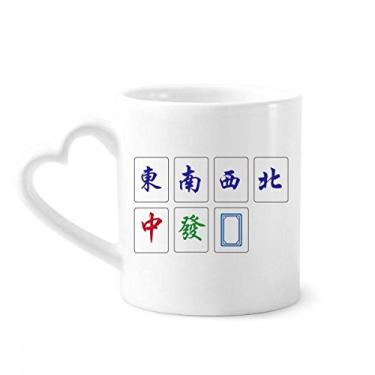Imagem de Cultura Chinesa Mahjong Caneca de jogo de café cerâmica copo de coração de vidro