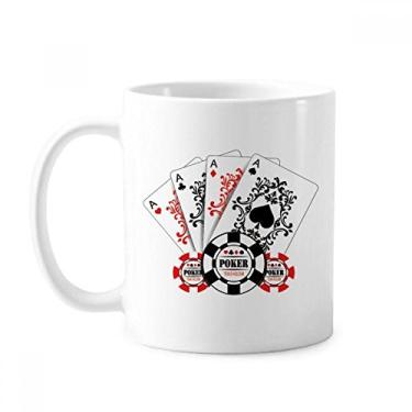 Imagem de Chips Baralho de cartas utensílios de jogo caneca padrão cerâmica xícara de café porcelana louça