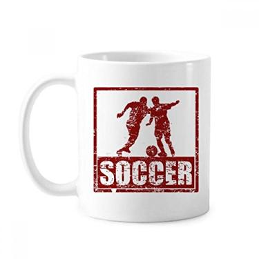 Imagem de Caneca de cerâmica Red Football Player Grab Football de cerâmica xícara de café de porcelana