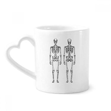 Imagem de Caneca esqueleto estrutura do corpo humano caneca café cerâmica copo de coração de vidro