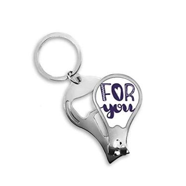 Imagem de Para você citação bonita estilo caligrafia cortador de unhas abridor chaveiro tesoura