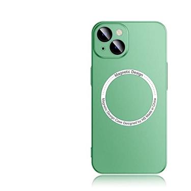 Imagem de Estojo de carregamento sem fio ultrafino e fosco para iPhone 11 12 13 14 Pro Lente Max Câmera de vidro rígido Capa para PC, verde, para iphone 12 Pro