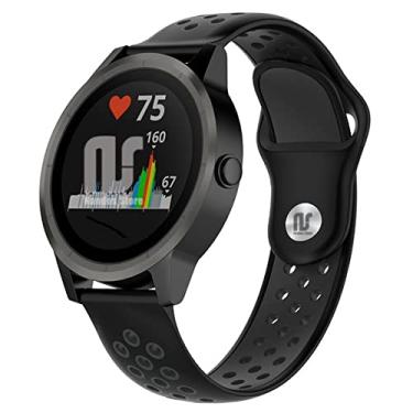Imagem de Pulseira NSmart compatível com Garmin Forerunner 245/645 Music/Vivomove/Vivomove HR e Active 3 4 (Preta nk)