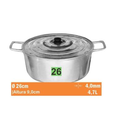 Imagem de Cacarola Aluminio Batido Nr 26 Aluminio Jalice 1-01-26