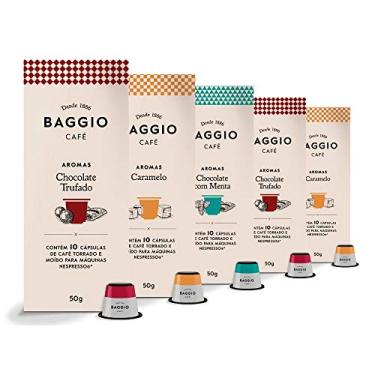 Imagem de 50 Cápsulas Compatíveis com Nespresso – Café Baggio – Chocolate Trufado, Menta e Caramelo