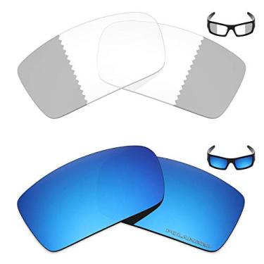 Imagem de 2 pares de lentes de reposição para óculos de sol Oakley Gascan – Cinza Eclipse fotocromático/azul gelo