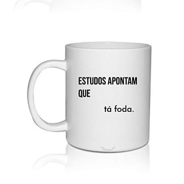 Imagem de Kit 2 Canecas Brancas Personalizadas Criativas Tá Foda