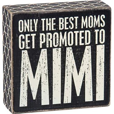 Imagem de Primitives by Kathy 25163 Lattice Trimmed Box Sign, 12,7 x 12,7 cm, Best Moms Get Promoted