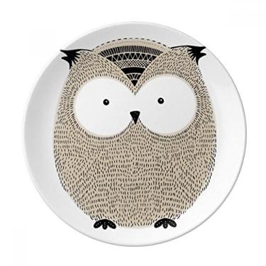 Imagem de Prato de coruja gordinha, decorativo, porcelana, salver, louça, jantar