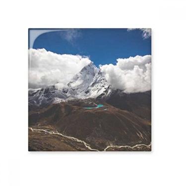 Imagem de Azulejo de cerâmica brilhante Cenário Florestal Cenário Azul Pedra adornada tijolo vitrificado