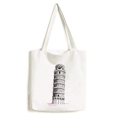 Imagem de Michigan Pizza Tower Art Deco Gift Fashion Tote Canvas Bag Shopping Satchel Casual Bolsa