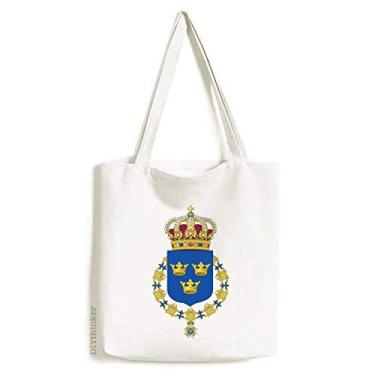 Imagem de Bolsa de compras com emblema nacional Suécia Europa Bolsa de compras casual