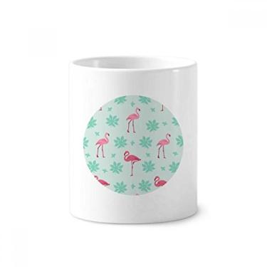 Imagem de Suporte para caneta de escova de dentes com estampa de flamingo, rosa e verde