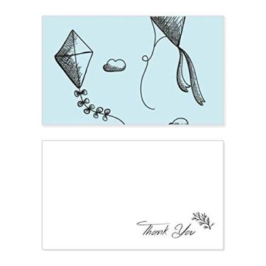 Imagem de Geometria simples pintada à mão, padrão de pipa, cartão de agradecimento, papel de aniversário, agradecimento de casamento