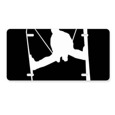 Imagem de DIYthinker Esqui preto Esqui Escudo Esportes de Inverno Decoração Placa de Carro Etiqueta Aço Inoxidável