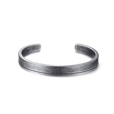 Bracelete pulseira aço prata masculina ajustável/ Presente para