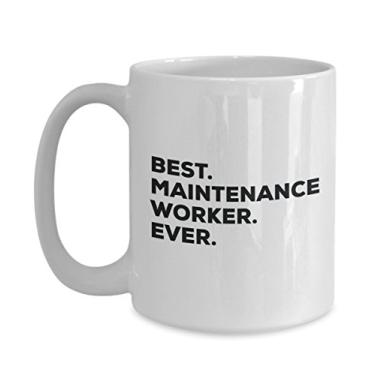 Imagem de Caneca Best Maintenance Worker Ever – Caneca de café divertida – Agradecimento para o Natal, aniversário, feriado, ideias exclusivas de presente