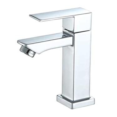 Imagem de Torneira Banheiro Lavabo Pia Luxo 1/4 Volta Aço Inox Acabamento Premium (Cromada)