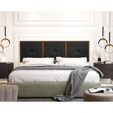 Imagem de Painel Cabeceira Box King 1,95 Duda Madeira Preto - Comprar Moveis em Casa