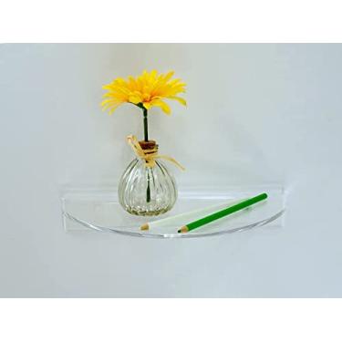 Imagem de Prateleira Flutuante De Acrílico Transparente Meia-lua