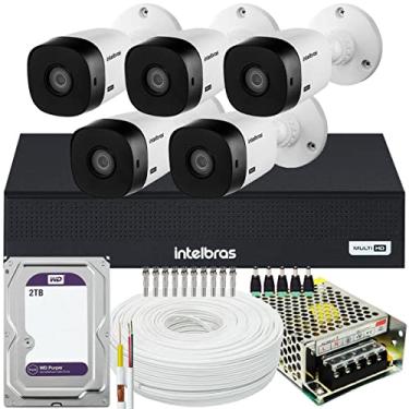 Imagem de Kit 5 cameras seguranca Intelbras 1220 Full DVR 1008 2T WD