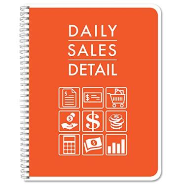 Imagem de BookFactory Caderno de registro de detalhes de vendas diárias/registro de pedidos/registro de detalhes de vendas diárias do cliente/rastreador/registro de transações/caderno Wire-O, 100 páginas, 21 x