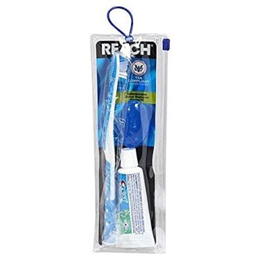 Imagem de REACH Ultraclean Kit de escova de dentes com cerdas macias, tampa de escova de dentes e pasta de dente