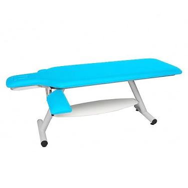 Imagem de Maca Fixa com Orifício e Regulagem para Braços - Arktus - Azul Claro