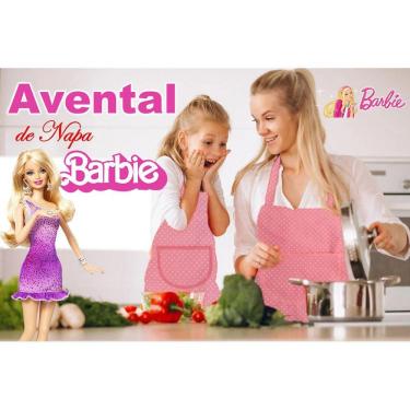 Imagem de Moda Barbie Rosa Tal Mae Tal Filha com Bolso - Estilo Tipo Barbie Avental Rosinha - Napa Impermeavel Bolso - PANAMI