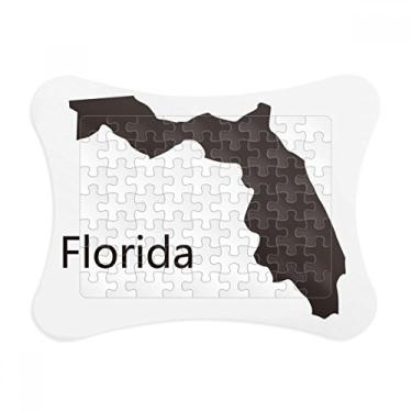Imagem de Enfeite de quebra-cabeça com contorno do mapa dos EUA Florida America
