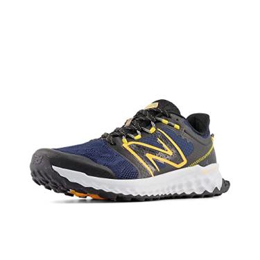 Imagem de New Balance Tênis de corrida masculino Fresh Foam Garoe V1 Trail, Nb azul marinho/calêndula quente/preto, 7 X-Wide