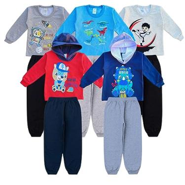 Imagem de Conjunto de moletom infantil para meninos kit com 5 unidades (Tamanho 4)